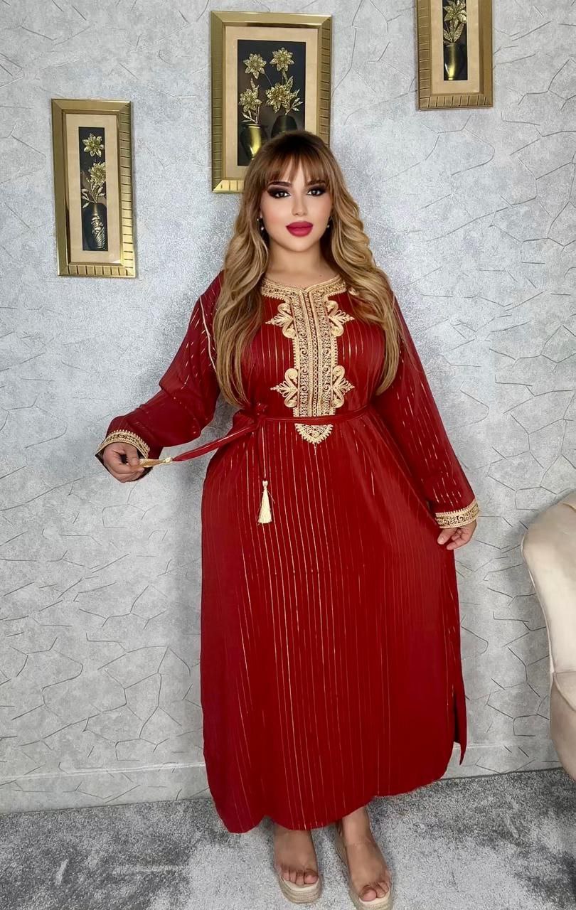 الجديد قفطان كريب زقلي مطروز من مواد ذات جودة عالية 2024
