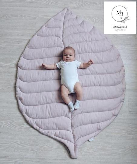 Tapi de jeu de feuilles lin naturel