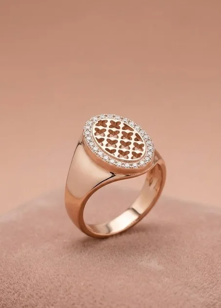 Bague en acier inoxydable rose gold