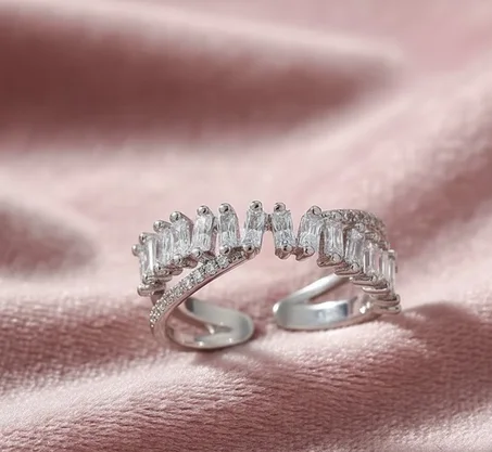 Bague en acier inoxydable argenté