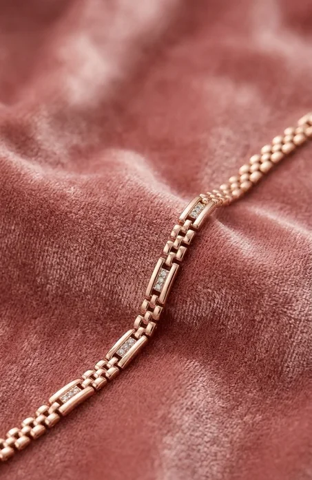 Gourmette en acier inoxydable rose gold