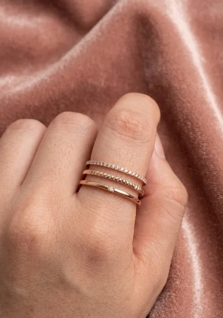Bague en acier inoxydable rose gold