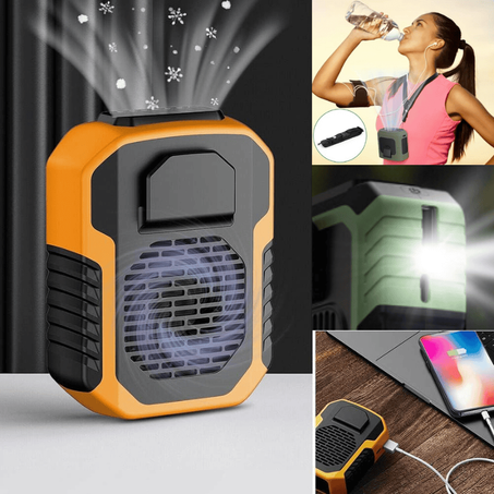 مروحة ذكية 3 في 1: تبريد، إضاءة، وشحن جوالك