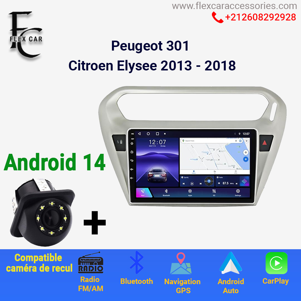 Améliorez votre conduite avec le Poste Radio Android 4GB + 64GB pour Peugeot 301 / Citroen Elysee (2013-2018) | Flex Car Accessoires