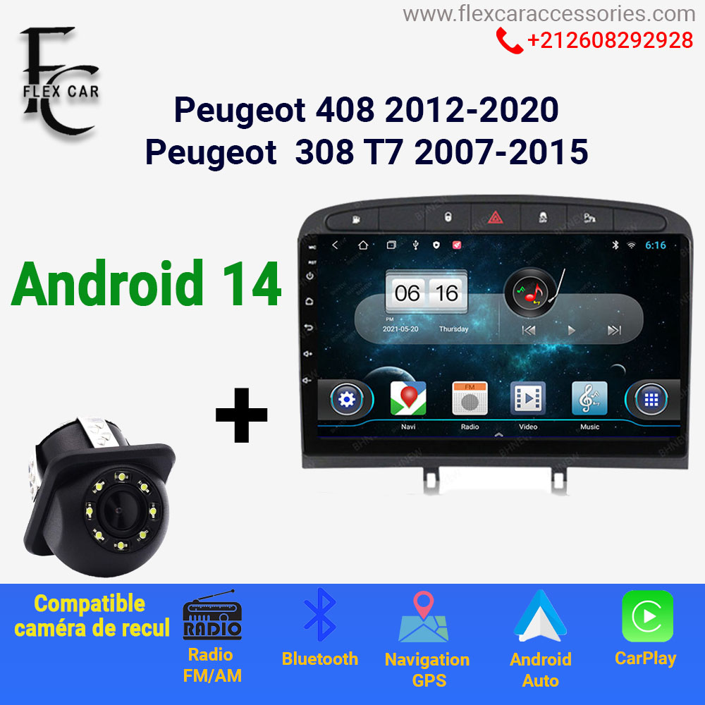 Améliorez votre conduite avec le Poste Radio Android 4GB + 64GB pour Peugeot 408 (2012-2020) - Peugeot 308 (2007-2015) | Flex Car Accessoires