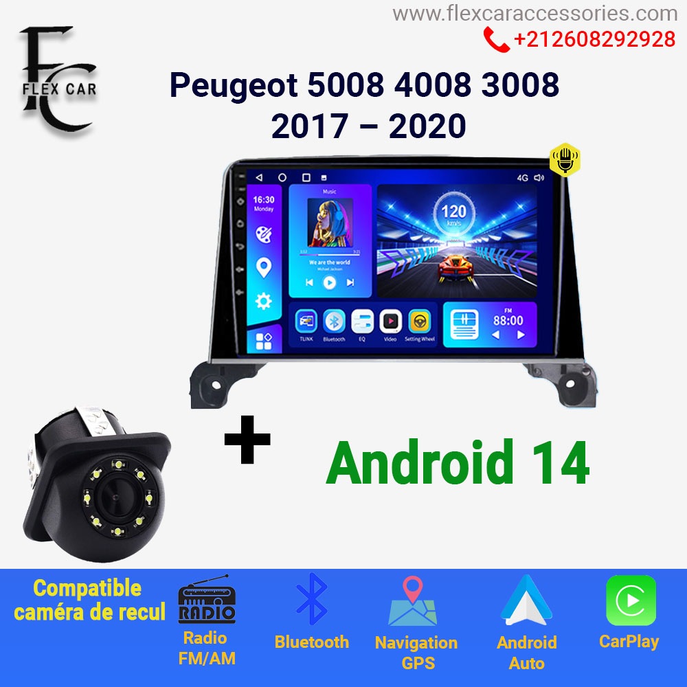 Améliorez votre conduite avec le Poste Radio Android 4GB + 64GB pour Peugeot 5008 / 4008 / 3008 (2017-2020) | Flex Car Accessoires