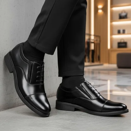 حذاء أسود راقي ومريح جلد 100%