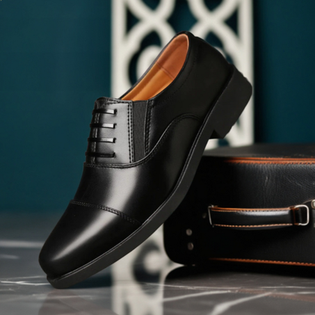 حذاء أسود عصري ومريح جلد 100%