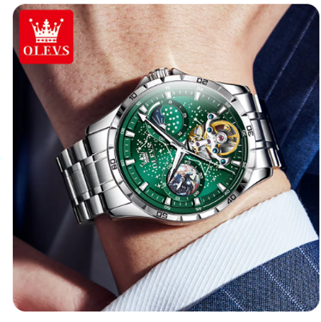 اوليفز ساعة للرجال بتصميم ماسي