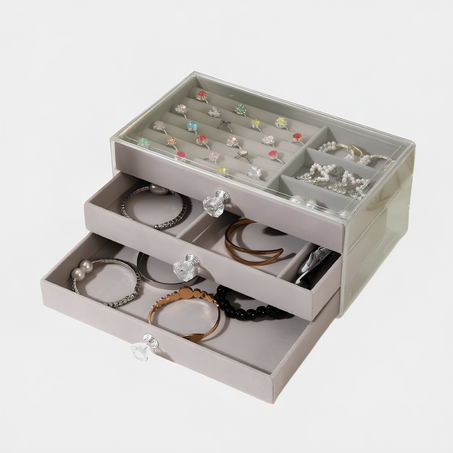 منظم مجوهرات قابل للتكديس بـ4 طبقات