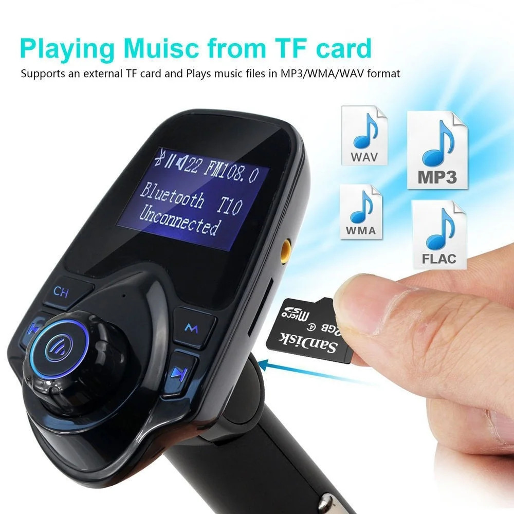 🚗 "Transformez votre trajet en musique avec le Kit Bluetooth pour voiture T11! 🎶 Charge rapide, transmission sans fil et plus! 📱🔊 Ne manquez pas, commandez maintenant! 🚀