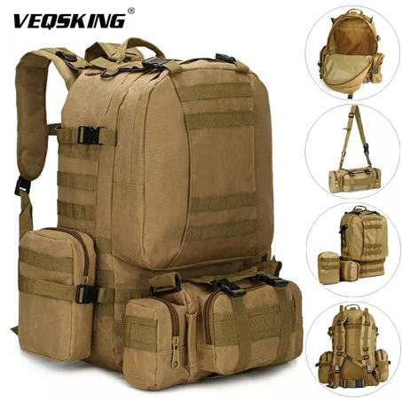 Sac à dos Camouflage tactique 4en1 de 50l militaire ,d’escalade,randonnée en plein air,Camping