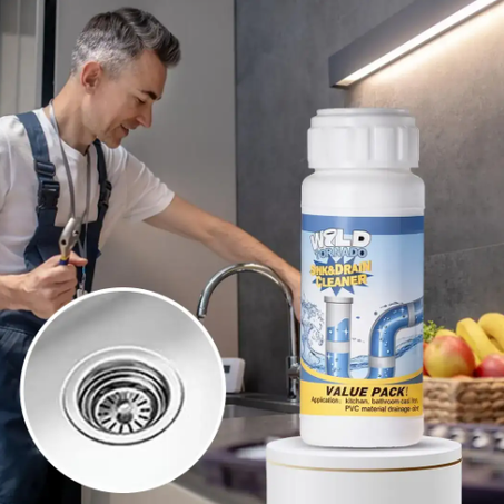 Potente limpiador de desagües de fregadero