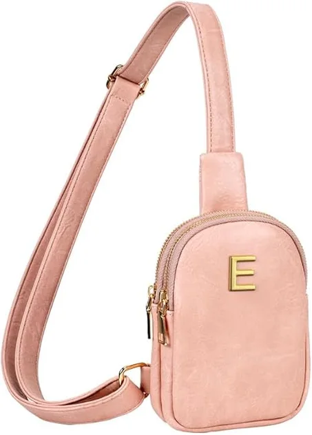 Regalos personalizados para niñas adolescentes, bolsas cruzadas con iniciales para mujeres modernas, bolso bandolera para niña, lindo riñonera, Rosa bebé