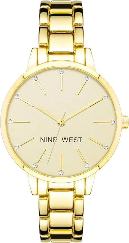 Nine West Reloj de pulsera con detalles de cristal para mujer