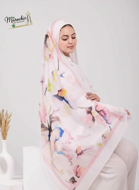 شال كريب شيفون ملون