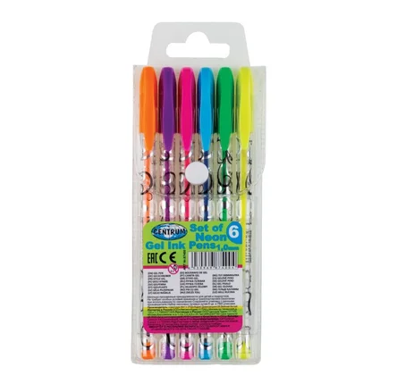 Pochette de 6 stylos gel neon Centrum