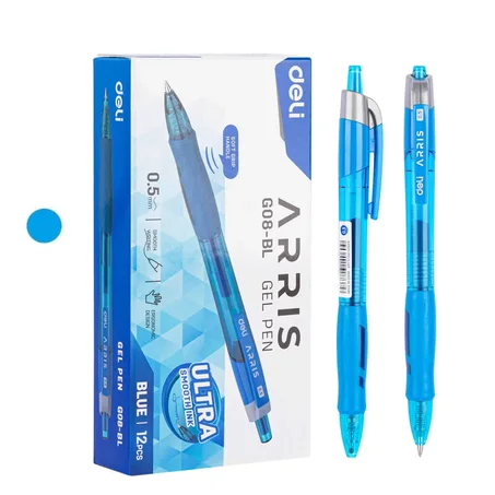 Stylo gel deli bleu 0.5mm