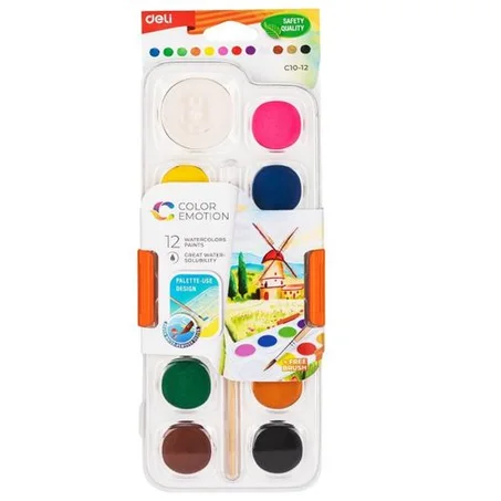 Peinture aquarelle deli 12 couleurs