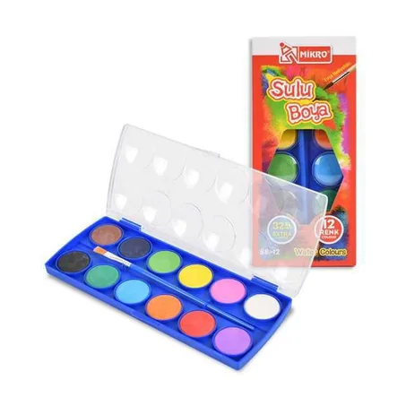 Peinture aquarelle Mikro 12 couleurs