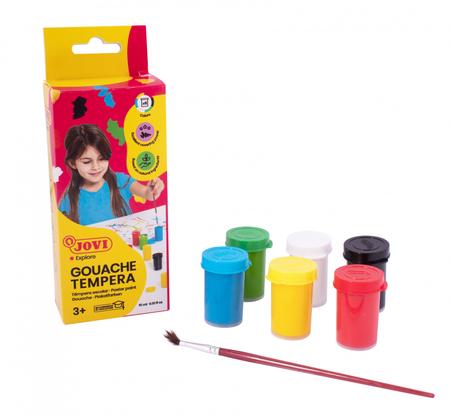 Peinture gouache Jovi 6 pcs + pinceau