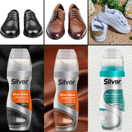 Pack Cirage Liquide Blanc, Noir, Marron pour Chaussures et tous les Cuirs.