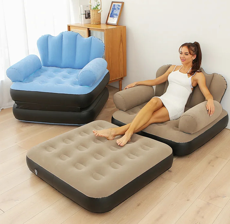 Canapé et Matelas Relax Gonflable (Bleu)