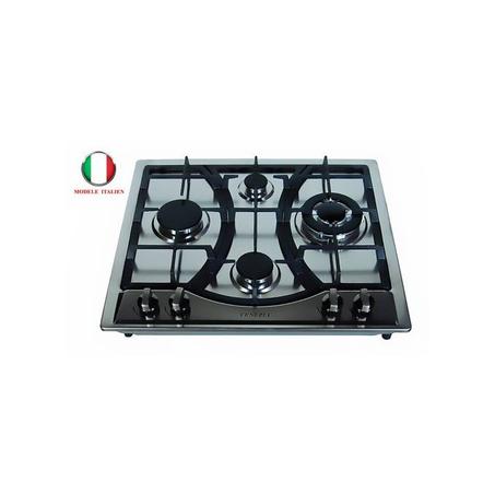 Venezia Plaque de cuisson 4 feux à gaz électrique 60cm en inox de haute qualité