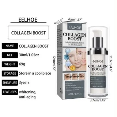 EELHOE Collagen Boost Anti-Aging Serum with Hyaluronic Acid - Reduce Wrinkles, Dark Spots Corrector - 30ml