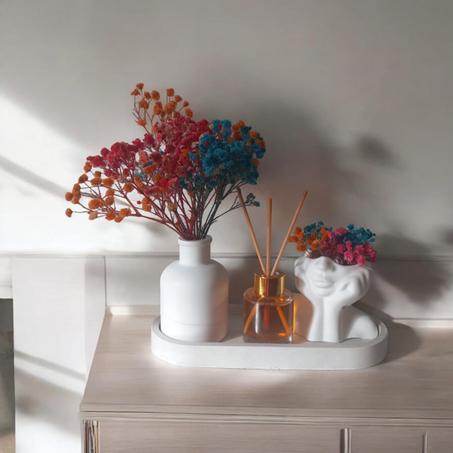 Combinaison entre un vase nordique pot penseur et diffuseur de parfum maison 2