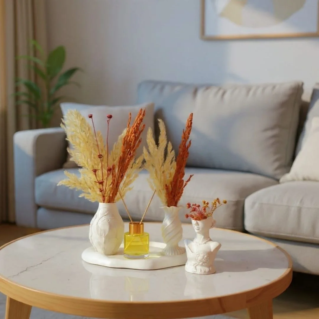 Pack 2 vases et statue