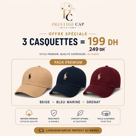Pack 3 Casquettes Premium – Au Choix