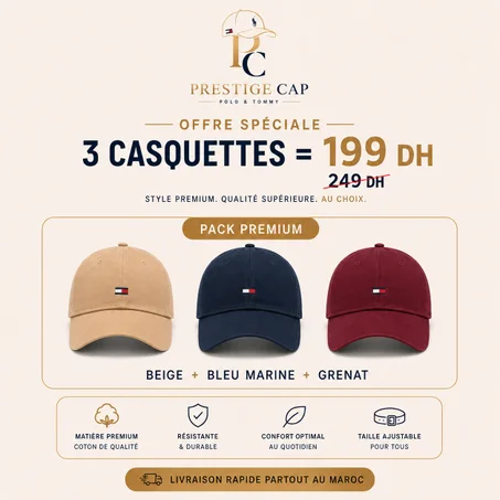 Pack 3 Casquettes Premium – TOMMY