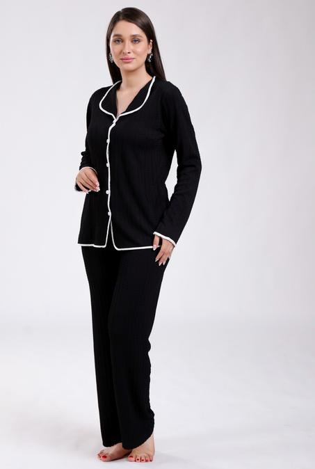 Pyjama demi-saison en coton jacquard