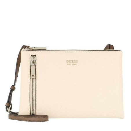 Naya Double Zip Crossbody Bag Bone Dark Brown