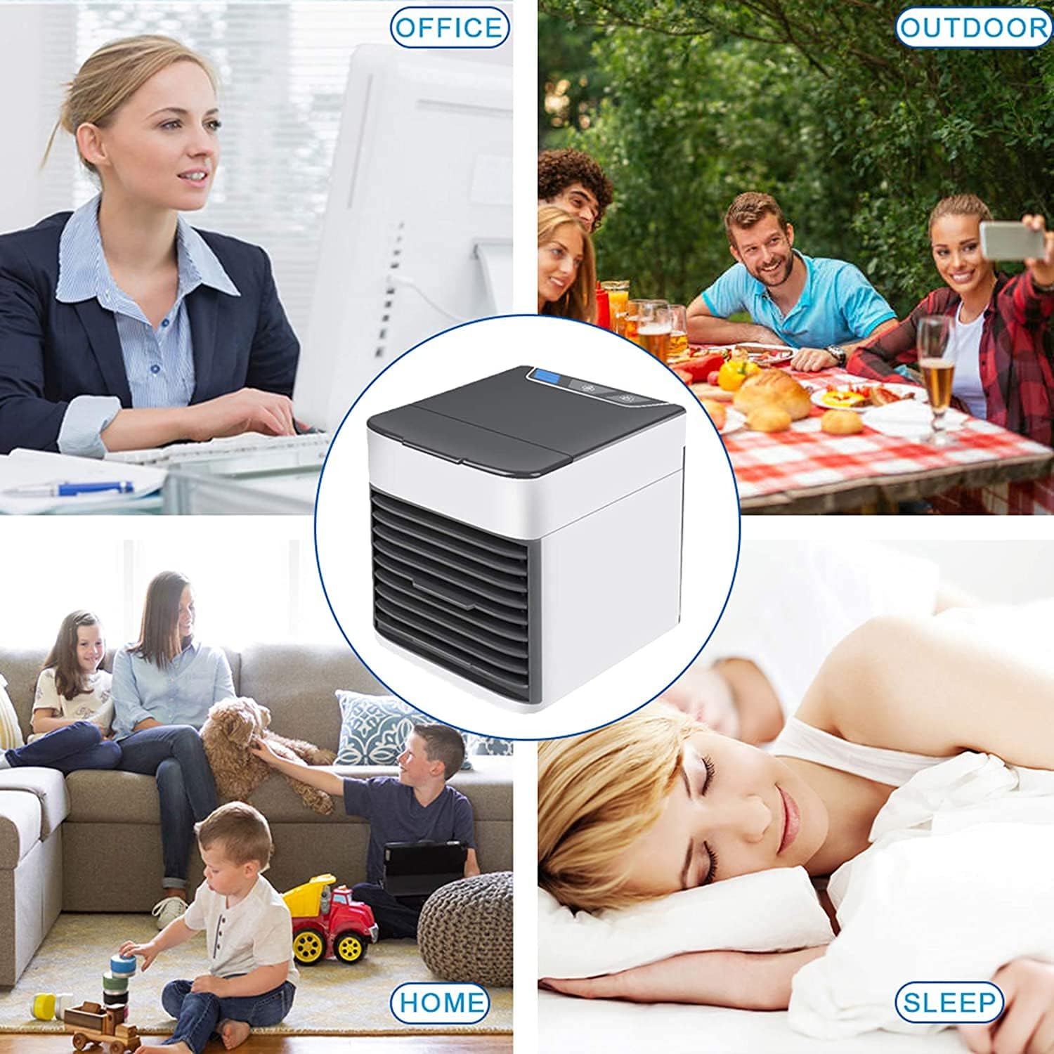 مكيف هواء صغير مع ضوء LED