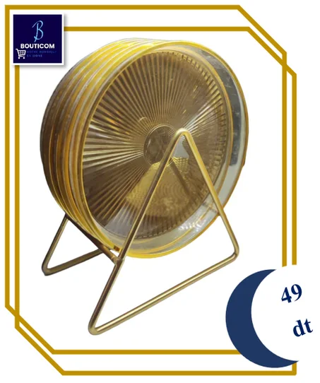 مجموعة  6 أطباق (بلاستيكية) + الحامل ذو اللون الذهبي