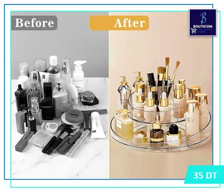 Organisateur de maquillage rotatif à 360 degrés