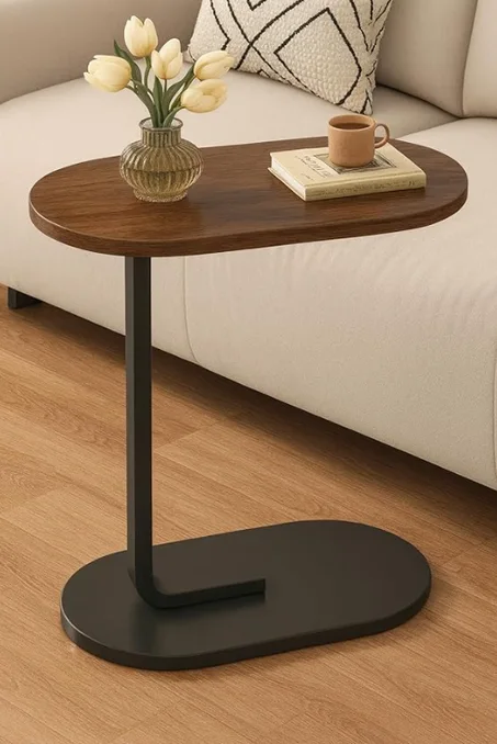 طاولة قهوة بسيطة على الطراز الاسكندنافي من المفارج، طاولة جانبية للاريكة، بني واسود، مصنوعة من خشب ام دي اف، اثاث عصري لغرفة المعيشة، صنع في الصين