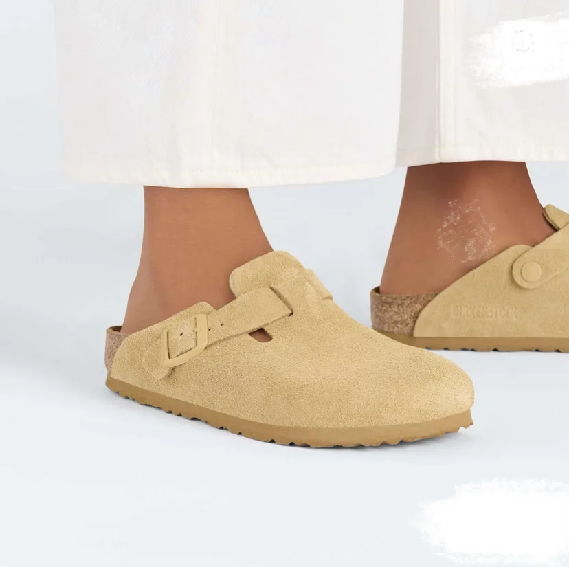 Sabot-en cuir Style Birkenstock - Taupe