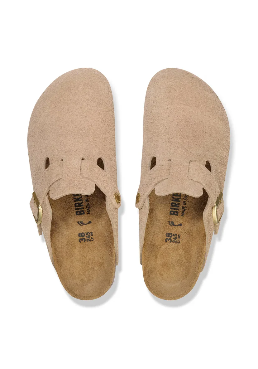 Sabot-en cuir Style Birkenstock - Taupe