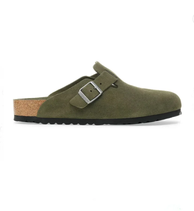 Sabot-en cuir-Birkenstock semelle intérieure douce et-médicale - Vert