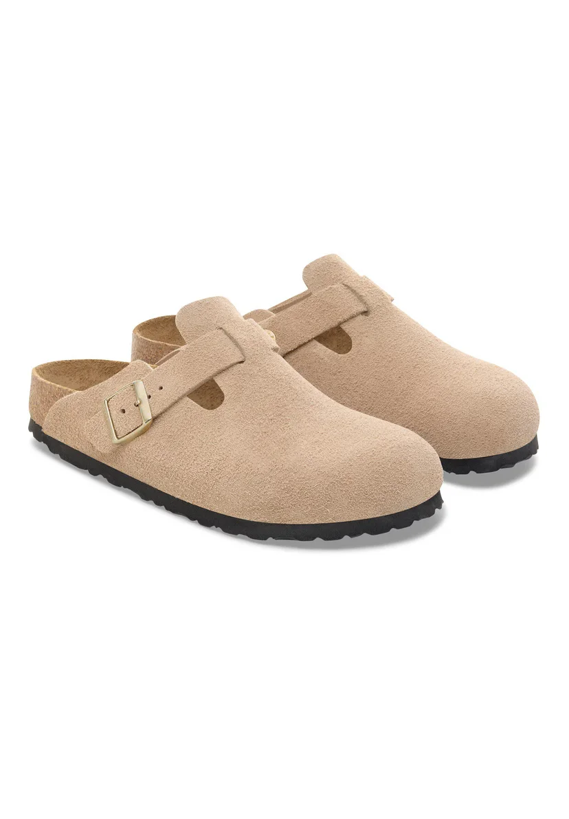 Sabot-en cuir Style Birkenstock - Taupe