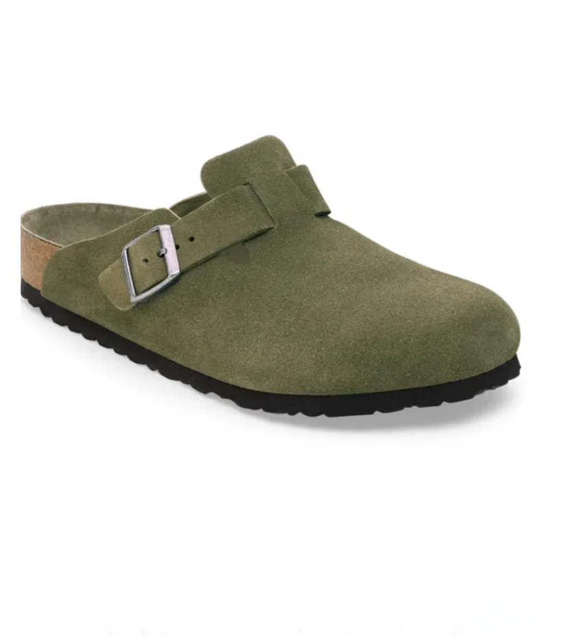 Sabot-en cuir-Birkenstock semelle intérieure douce et-médicale - Vert