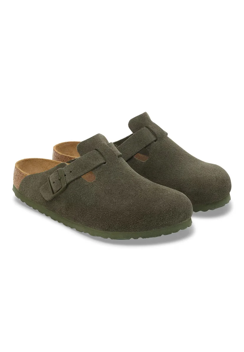 Sabot-en cuir-Birkenstock semelle intérieure douce et-médicale - Vert