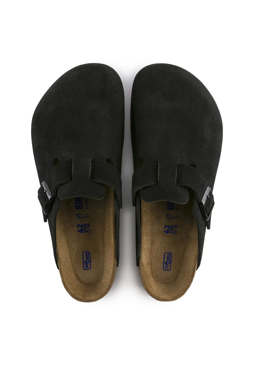 Sabot-en cuir-Birkenstock semelle intérieure douce et-médicale - Noir