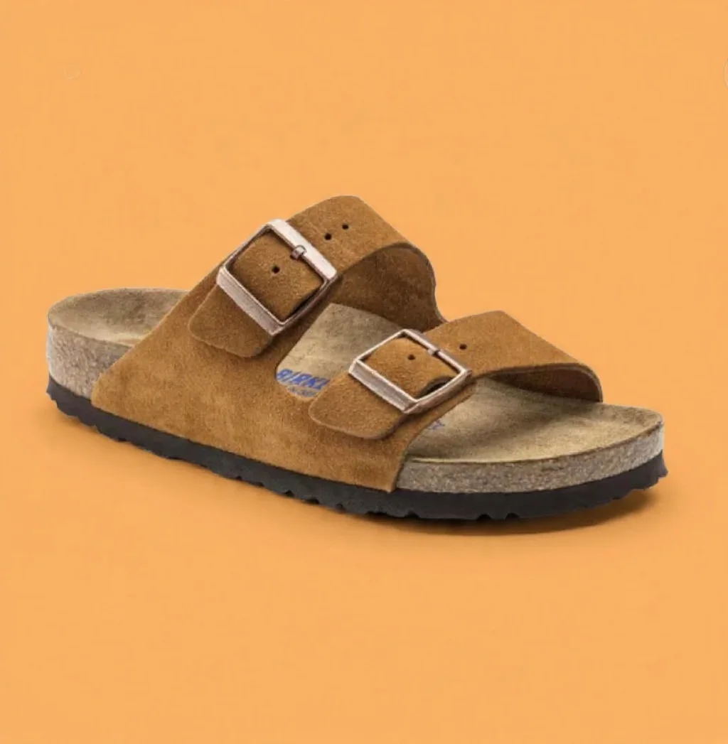 Sandale en cuir- Style Birkenstock - Mink