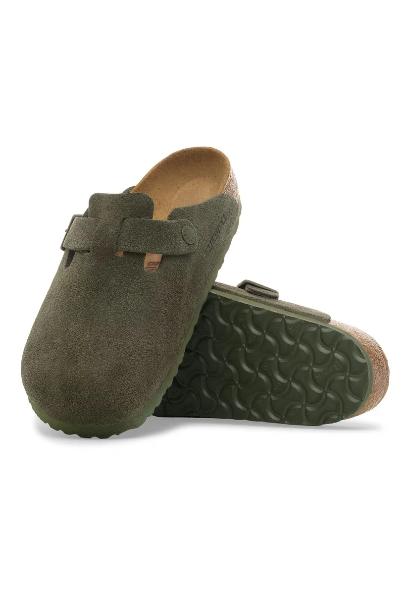Sabot-en cuir-Birkenstock semelle intérieure douce et-médicale - Vert