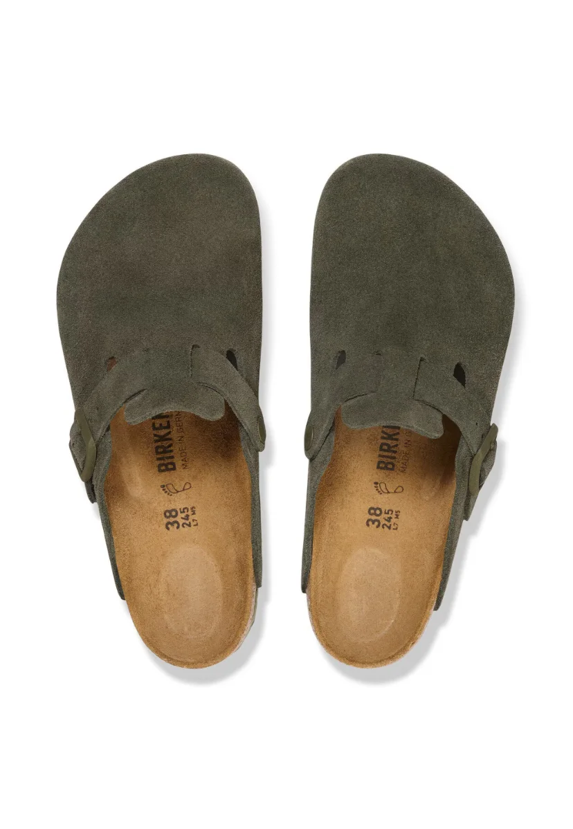Sabot-en cuir-Birkenstock semelle intérieure douce et-médicale - Vert