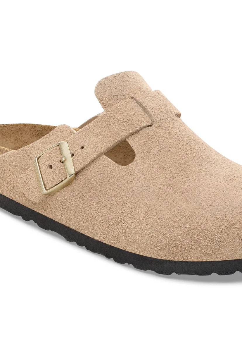 Sabot-en cuir Style Birkenstock - Taupe